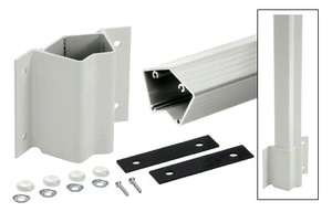 CRL 42" Silver Metallic Inside 135 Degree Fascia Mount Post Kits for 200, 300, 350, and 400 Series Rails