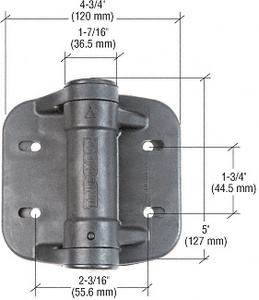 CRL Black Heavy Duty Self-Closing Round Post Hinge