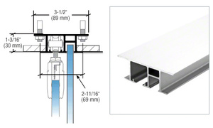 CRL50 White Powder Coated Series Top Track for Dropped Ceiling with Fixed Panel - 118"