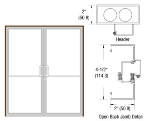 CRL-U.S. Aluminum Dark Bronze/Black Anodized Class 1 Thermally Improved Up and Over Frame for a Pair of Doors Prepped for Butt Hinges and Overhead Concealed Door Closers