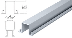 CRL Clear Anodized Horizontal Snap-In Infill for Glass 241" Long