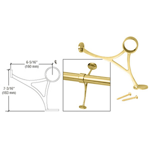 CRL Polished Brass Combination Foot Railing Bracket for 2" Tubing