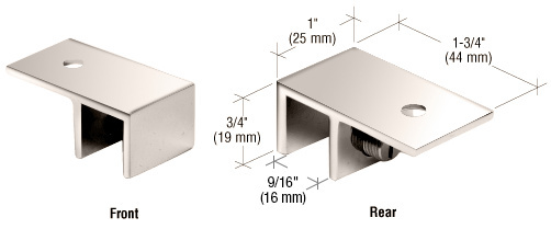 CRL Polished Nickel Ceiling Mount "Sleeve Over" Glass Clamp
