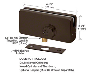 CRL Black Bronze AMR215 Series Patch Lock