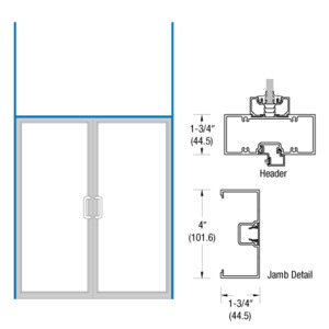 CRL-U.S. Aluminum Bronze Black Anodized Open Back H Frame for Pair of Doors Offset Hung Surface Mount Closers with Concealed Panics
