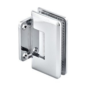 Polished Chrome Wall Mount with Short Back Plate Adjustable Majestic Series Hinge