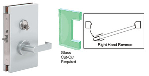 CRL Satin Anodized 6" x 10" RHR Center Lock With Deadlatch in Storeroom Function