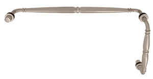 CRL Brushed Nickel Victorian Style Combination 8" Pull Handle 18" Towel Bar