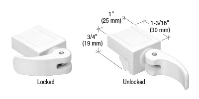 CRL White Vinyl Window Lock - 2/PK