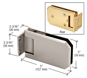 CRL Brushed Nickel Elite 074 Series Wall Mount Short Back Plate Hinge