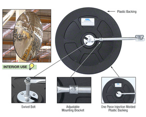 CRL 13" Diameter Circular Heavy-Duty Glass Convex Mirror