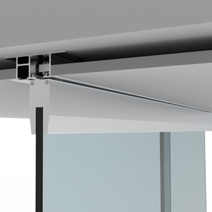 CRL50 Satin Anodized Series Single Sliding Door with Fixed Panel Dropped Ceiling Mount Kit