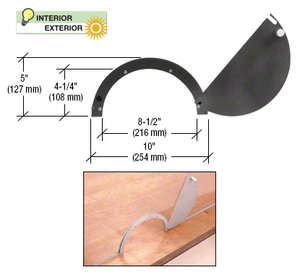 CRL Duranodic Bronze Anodized Semicircular Design Ticket Window with 8-1/2" x 4-1/4" Opening