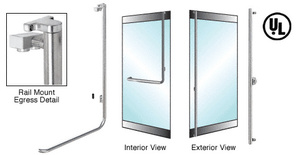 CRL-Blumcraft® Polished Stainless Right Hand Reverse Rail Mount Keyed Access 'F' Exterior Top Securing Electronic Egress Control Handle for 3/4" Glass