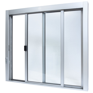CRL Satin Anodized Standard Size Self-Closing Deluxe Service Window Glazed with Full Bottom Track