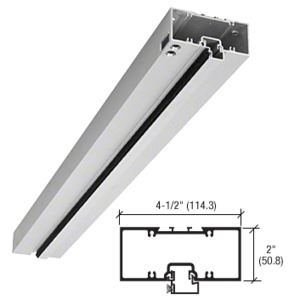 CRL-U.S. Aluminum Clear Anodized 2" x 4-1/2" 451 Series Right Hand Prepped Header for Offset Pivots Using Surface Mounted Closer
