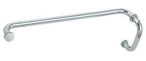 CRL Polished Chrome 6" Pull Handle and 24" Towel Bar BM Series Combination With Metal Washers