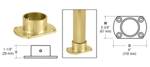 CRL Polished Brass Cut Flange for 2" Tubing
