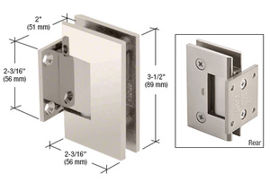 CRL Polished Nickel Geneva 074 Series Wall Mount Short Back Plate Hinge