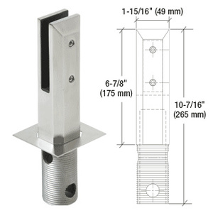 CRL 316 Brushed Stainless Steel Finish Core Mount Friction Fit Square Spigot