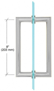 CRL Satin Chrome 8" MT Series Round Tubing Mitered Corner Back-to-Back Pull Handle