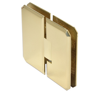 CRL Polished Brass Monaco 180 Series 180 Degree Glass-to-Glass Hinge Swings In and Out