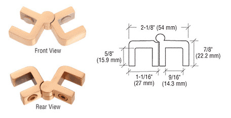 CRL Brass Glass Hinge Bracket