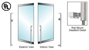 CRL-Blumcraft® Brushed Stainless Left Hand Reverse Low Profile Mount Cylinder/Thumbturn 'K' Exterior Bottom Securing Deadbolt Handle