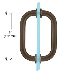 CRL Oil Rubbed Bronze 6" Back-to-Back Solid Brass 3/4" Diameter Pull Handles with Metal Washers