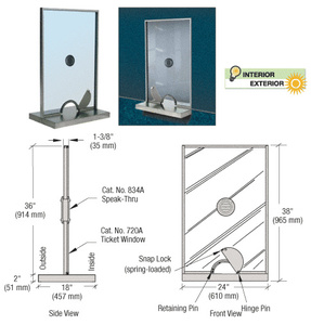 CRL Satin Anodized Ticket Window Unit