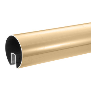 CRL Polished Brass 3-1/2" Premium Cap Rail for 1/2" Glass - 120"