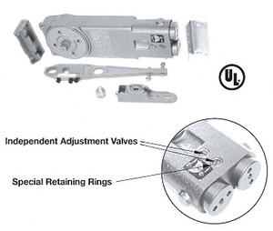 CRL 90º Hold Open Overhead Concealed Closer Package for Side-Load Installation A.D.A. "GE" Package