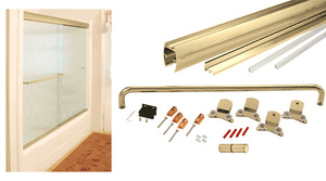 CRL Brite Gold Anodized 60" x 72" Cottage CK Series Sliding Shower Door Kit With Clear Jambs for 3/8" Glass