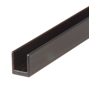 CRL Black 1/4" Single Aluminum U-Channel