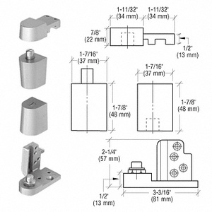 CRL Aluminum Offset Right Hand 0P70 Series Pivot Set