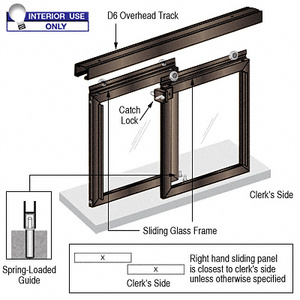 CRL Horizontal Sliding "Daisy" Pass-Thru Assembly With D6 Header/No Jambs