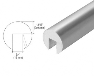 CRL-Blumcraft® Satin Anodized 337 Series 2" Diameter Extruded Aluminum Cap Rail