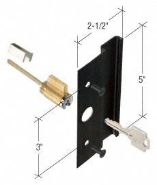 CRL Black Keyed Locking Pull with 3" Screw Holes