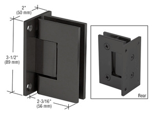 CRL Matte Black Geneva 037 Series Wall Mount Full Back Plate Standard Hinge