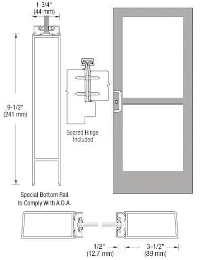 CRL-U.S. Aluminum Clear Anodized Custom Single Series 400 Medium Stile ...
