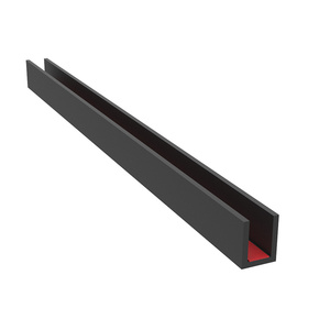 CRL Matte Black U Channel for 3/8" Glass Thickness - Length  118" 