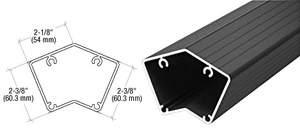 CRL Matte Black 200, 300, 350, and 400 Series 48" 135 Degree Fascia Mount Post