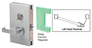 CRL Satin Anodized 6" x 10" LHR Center Lock With Deadlatch in Class Room Function