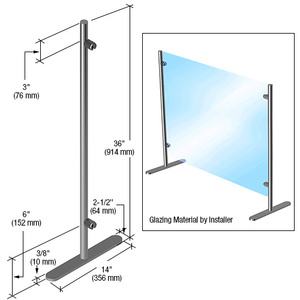 Round Portable Partition End Post, 36” (914 mm) Height x 1” (25 mm) Diameter