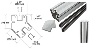CRL Silver Metallic AWS 48" Long 2" x 2-3/8" Rectangular 135 Degree Post Kit
