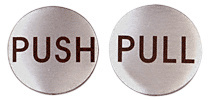 CRL Brushed Stainless 2" Round Push/Pull Set - Etched Stainless Steel