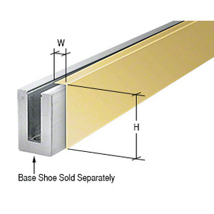 CRL Polished Brass Custom Cladding for L56S, L21S, and L25S Series Square Aluminum Base Shoe