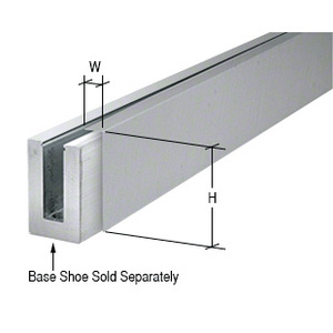 CRL Brushed Stainless Custom Cladding for L56S, L21S, and L25S Series Square Aluminum Base Shoe