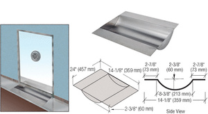 CRL Brushed Stainless Deluxe 24" Wide x 14-1/8" Deep x 2-3/8" High Brushed Stainless Drop-In Deal Tray