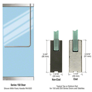 CRL-Blumcraft® Brushed Stainless 150 Series Entrance Door - 3/4" Glass